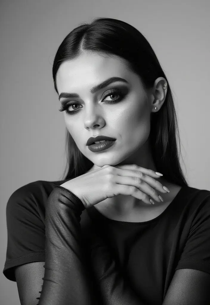 27 Glam Makeup Ideas for Parties and Photoshoots - 21. Edgy Black and White