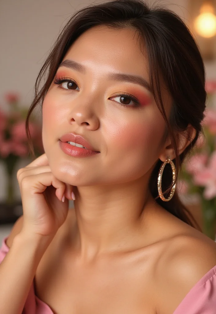27 Glam Makeup Ideas for Parties and Photoshoots - 22. Dewy Skin with Bright Accents