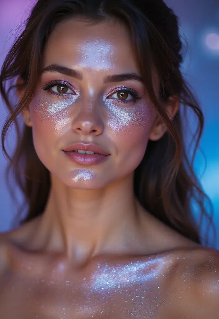 27 Glam Makeup Ideas for Parties and Photoshoots - 23. Cosmic Glitter