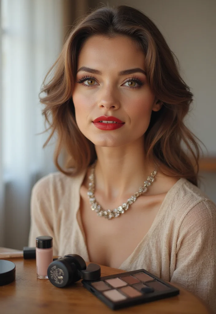 27 Glam Makeup Ideas for Parties and Photoshoots - 5. Bold Red Lips with Classic Winged Liner