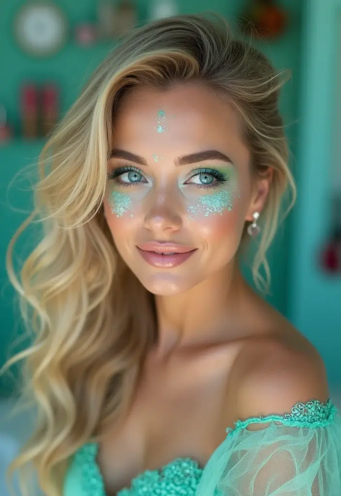 27 Glam Makeup Ideas for Parties and Photoshoots - 9. Sparkly Mermaid Glam