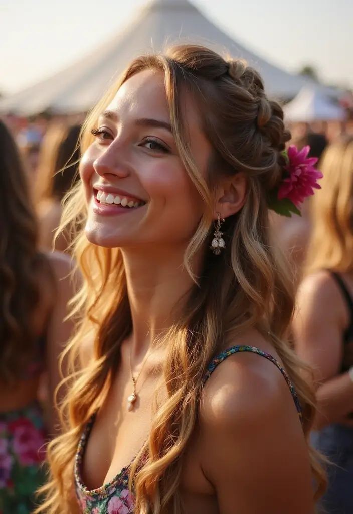27 Hairstyles for Festivals That Steal the Spotlight - 10. Twisted Halo Braid