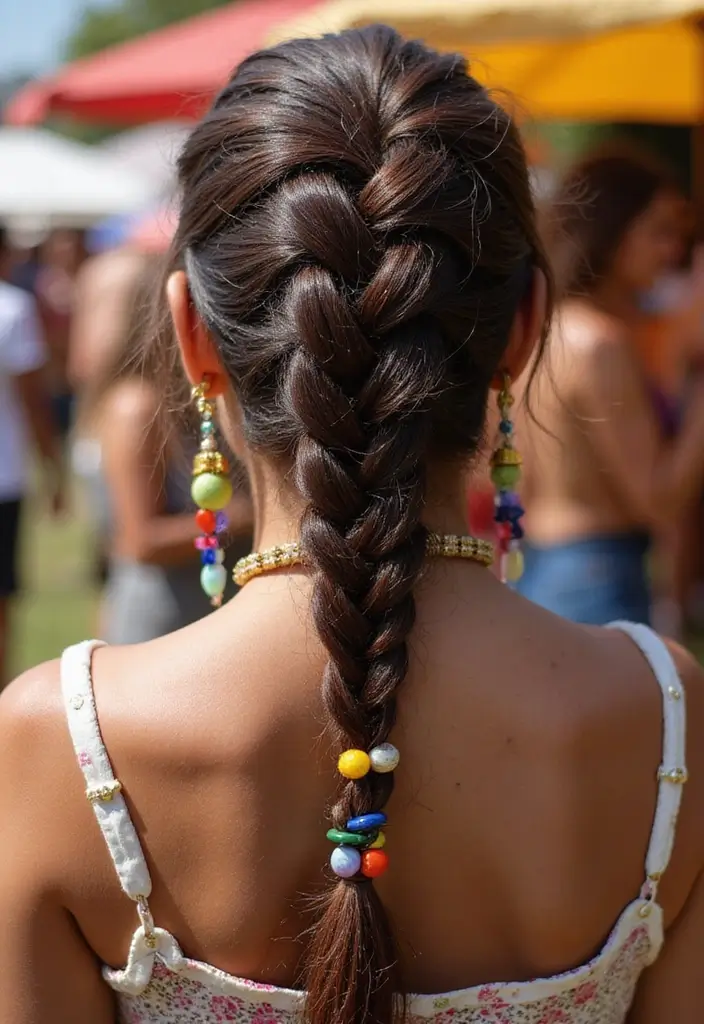 27 Hairstyles for Festivals That Steal the Spotlight - 17. Side Braid with Beads