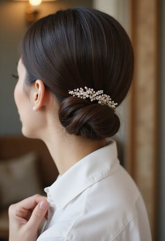 27 Party Hairstyle Ideas That Make You Stand Out - 10. Elegant Low Chignon