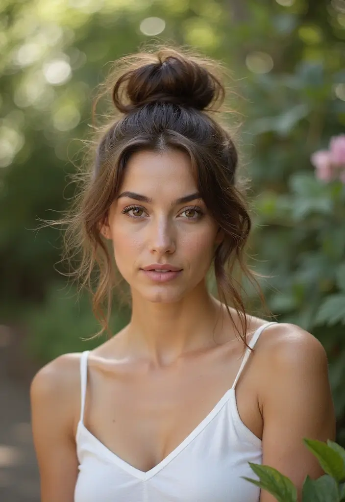 27 Party Hairstyle Ideas That Make You Stand Out - 12. Textured Top Knot