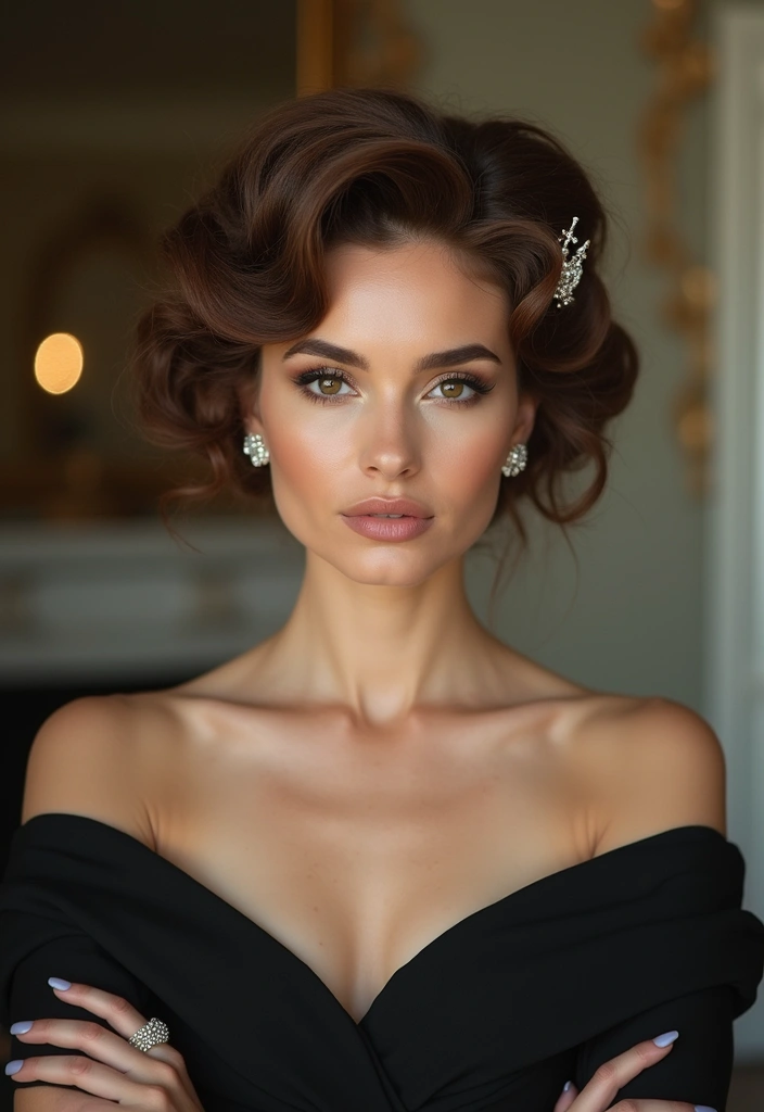 27 Party Hairstyle Ideas That Make You Stand Out - 6. Vintage-Inspired Updo
