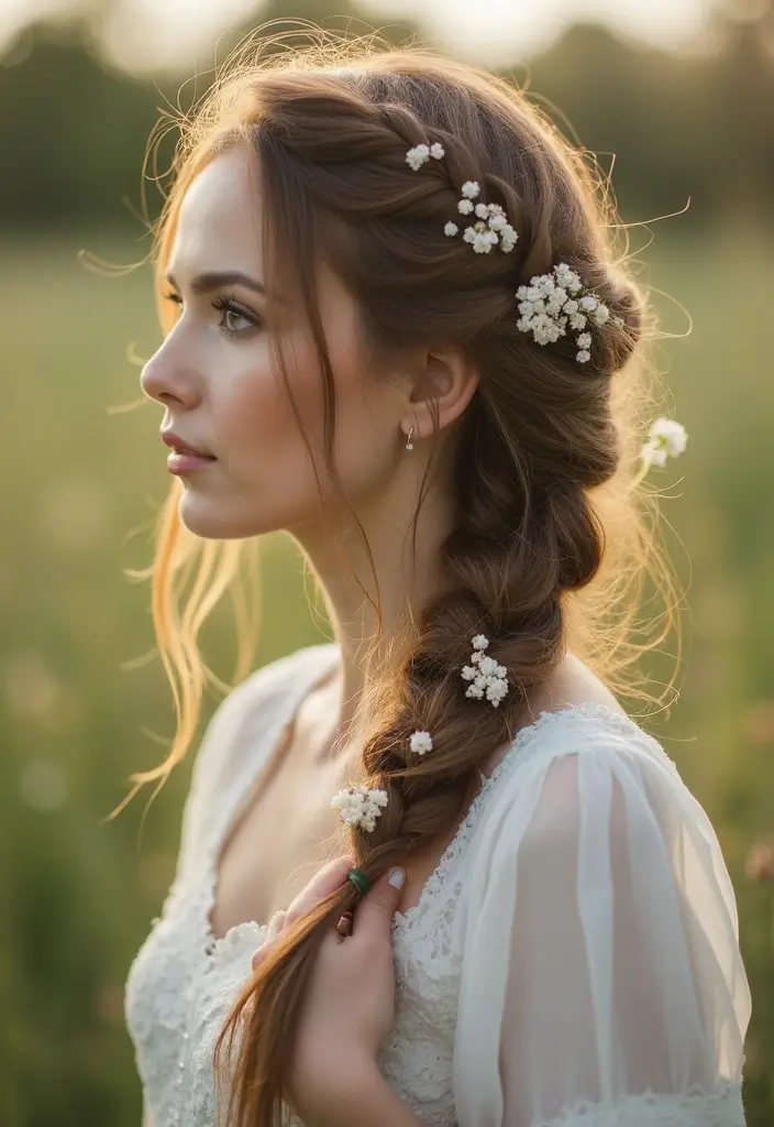 27 Party Hairstyle Ideas That Make You Stand Out - 8. Romantic Side Braid