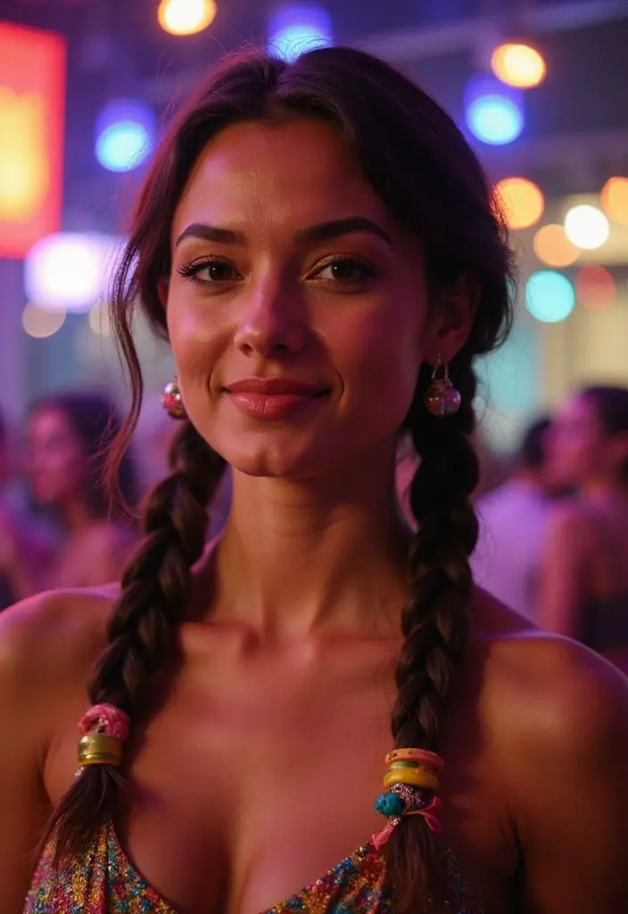 27 Party Hairstyle Ideas That Make You Stand Out - 9. Double Braids with Accessories