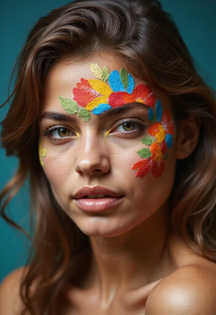28 Festival Makeup Looks That Sparkle and Shine - 12. Artistic Face Painting