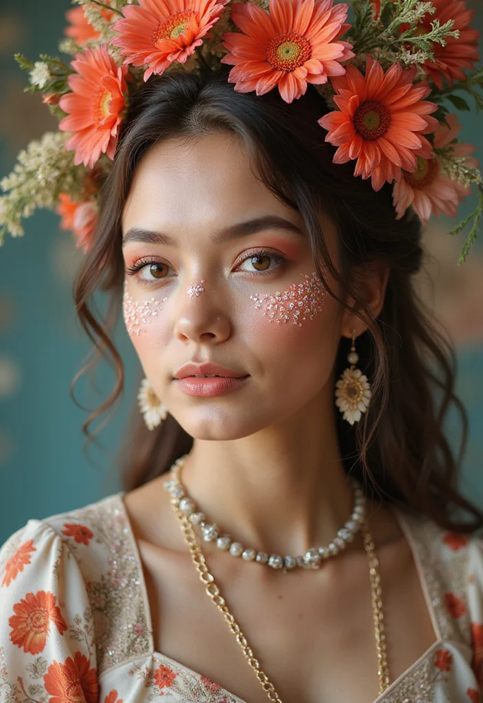 28 Festival Makeup Looks That Sparkle and Shine - 21. Floral Accents