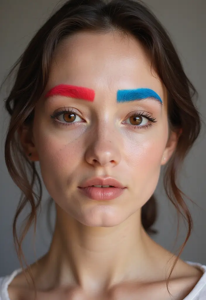 28 Festival Makeup Looks That Sparkle and Shine - 22. Colorful Eyebrows