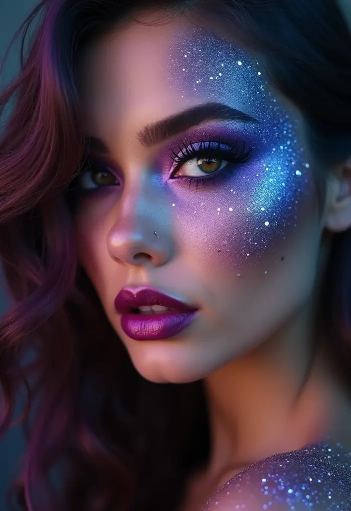 28 Festival Makeup Looks That Sparkle and Shine - 3. Galaxy Glam