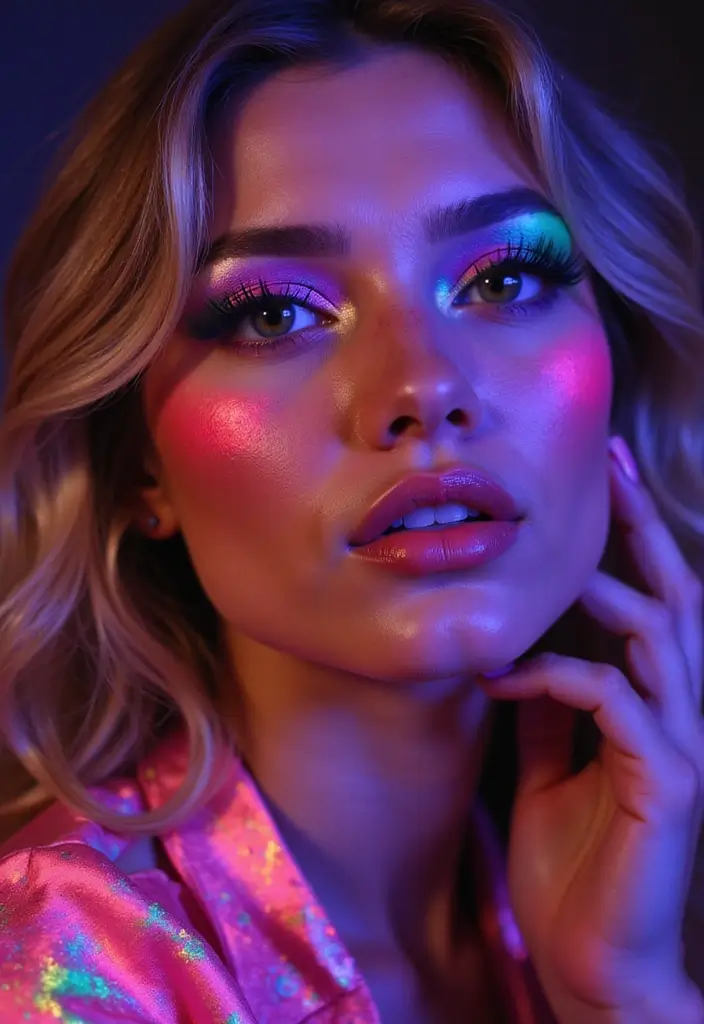 28 Festival Makeup Looks That Sparkle and Shine - 7. Neon Dreams