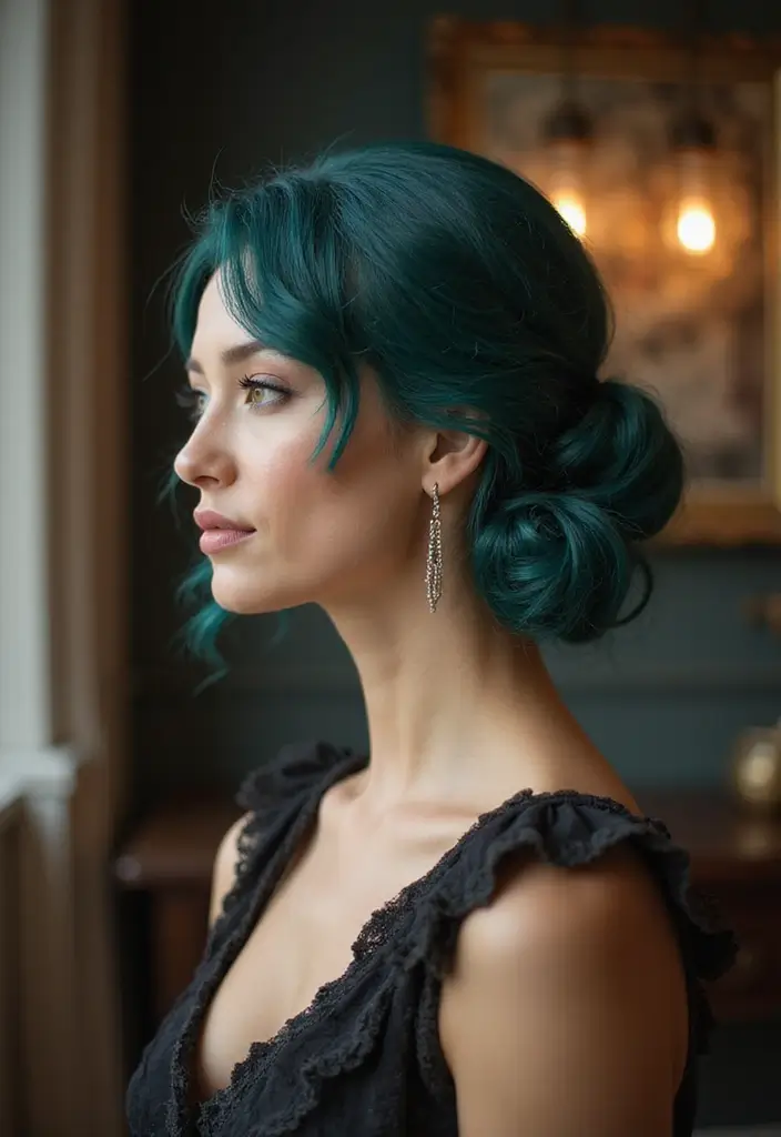 28 Hair Color Ideas That Transform Your Look Instantly - 16. Deep Teal for Mysterious Vibes