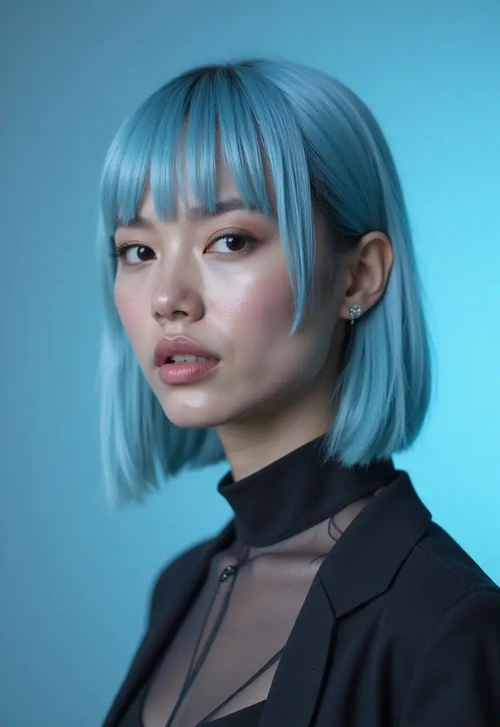 28 Hair Color Ideas That Transform Your Look Instantly - 20. Icy Blue for a Frosty Edge