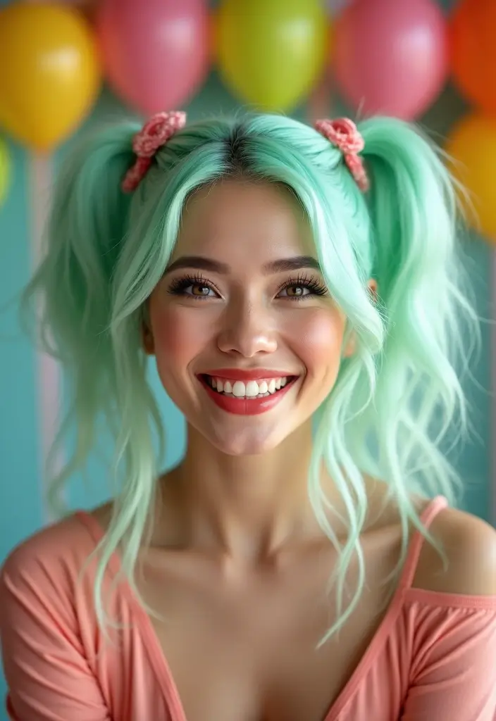 28 Hair Color Ideas That Transform Your Look Instantly - 25. Bright Mint for a Refreshing Change