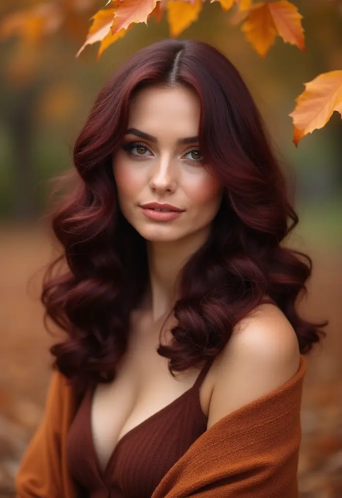 28 Hair Color Ideas That Transform Your Look Instantly - 4. Rich Burgundy for Olive Skin Tones