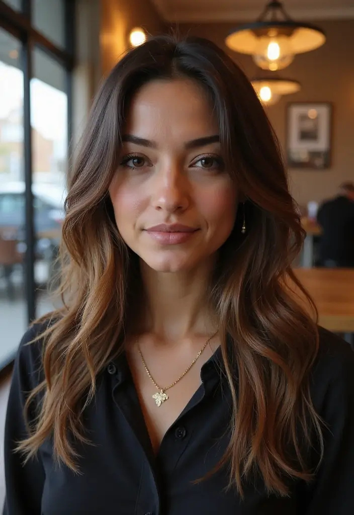 28 Hair Color Ideas That Transform Your Look Instantly - 9. Chocolate Brown with Caramel Balayage