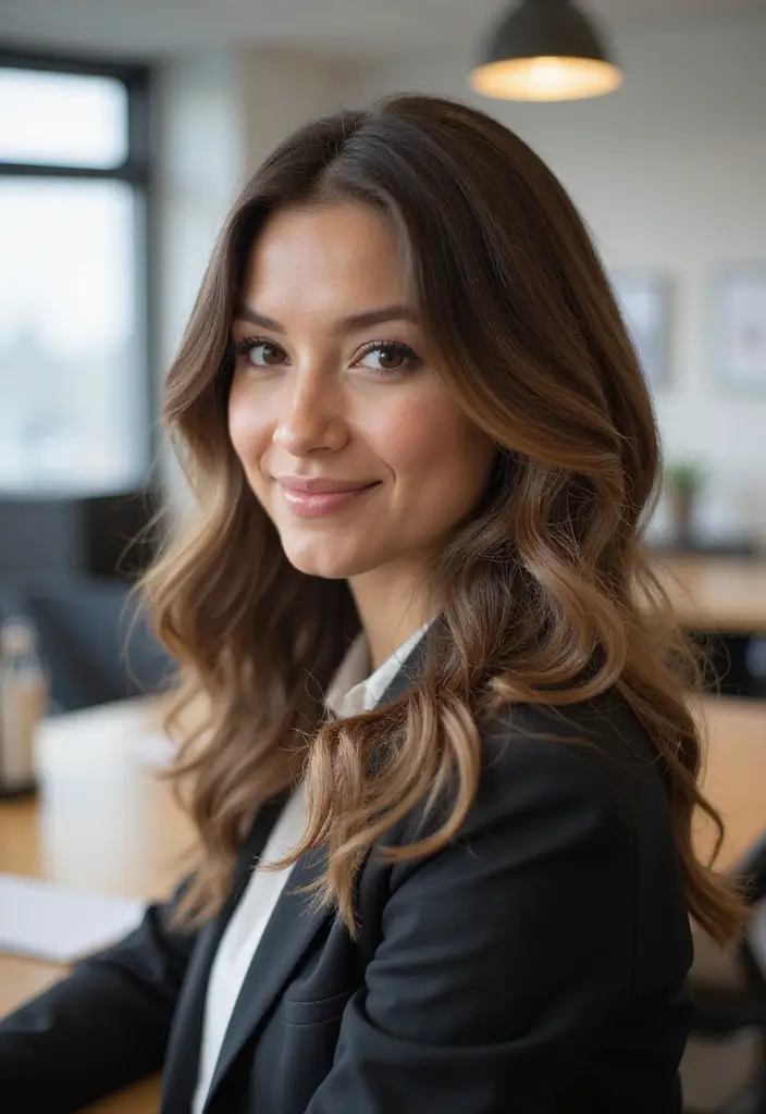 28 Hairstyles for Work That Look Effortlessly Professional - 11. Pinned Back Waves