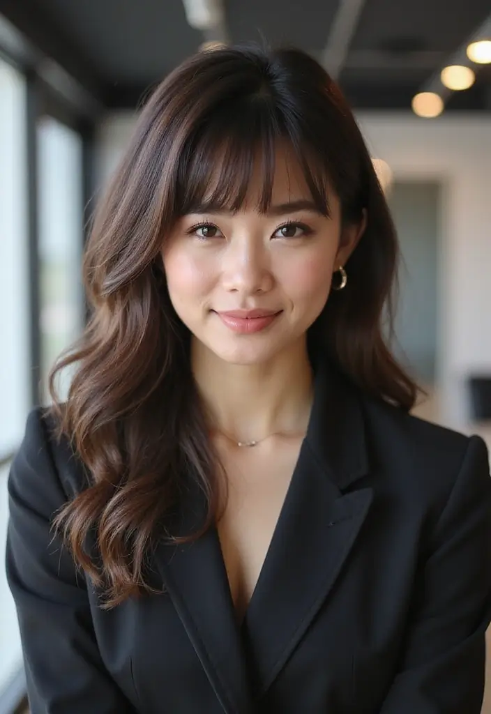 28 Hairstyles for Work That Look Effortlessly Professional - 15. Soft Fringe