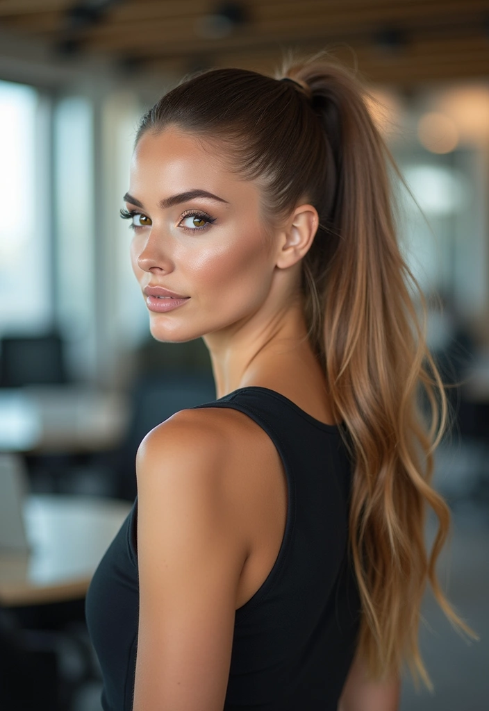 28 Hairstyles for Work That Look Effortlessly Professional - 2. Sleek Ponytail