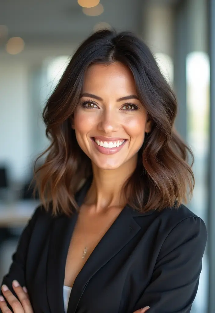 28 Hairstyles for Work That Look Effortlessly Professional - 3. Textured Lob