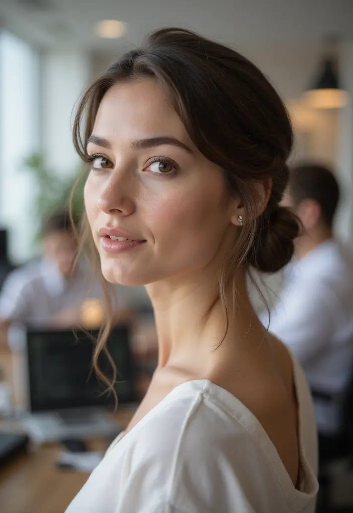 28 Hairstyles for Work That Look Effortlessly Professional - 9. Simple Twist