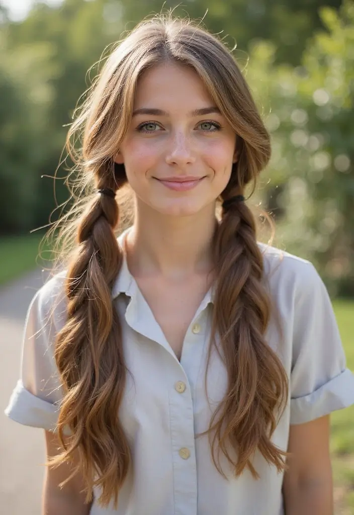 28 Long Hair Styling Ideas That Turn Heads - 12. Dutch Braid Pigtails