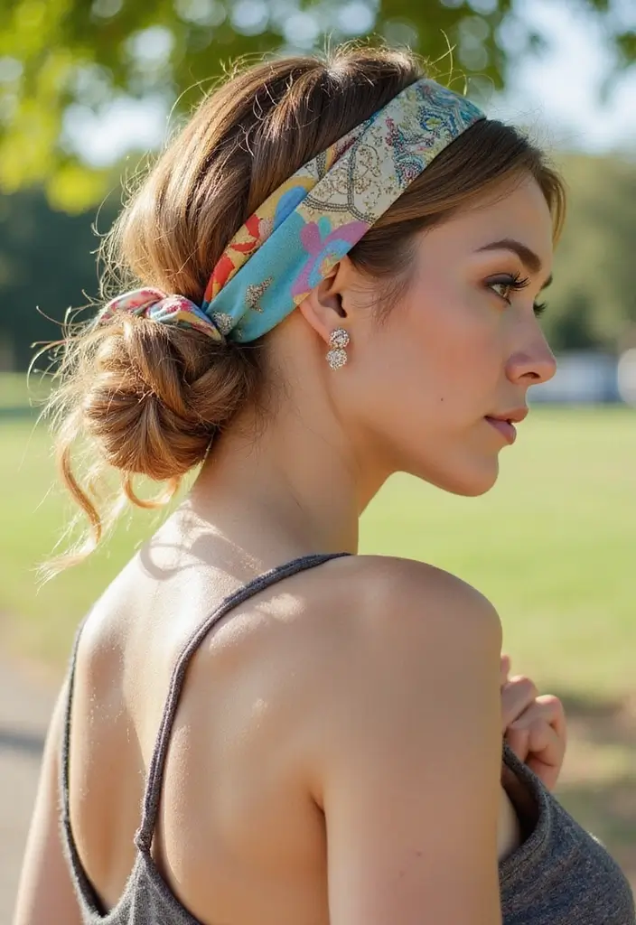 28 Long Hair Styling Ideas That Turn Heads - 28. Casual Twist with Scarf