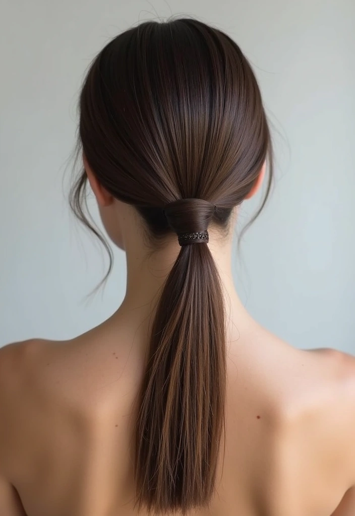 28 Long Hair Styling Ideas That Turn Heads - 4. Sleek Low Ponytail