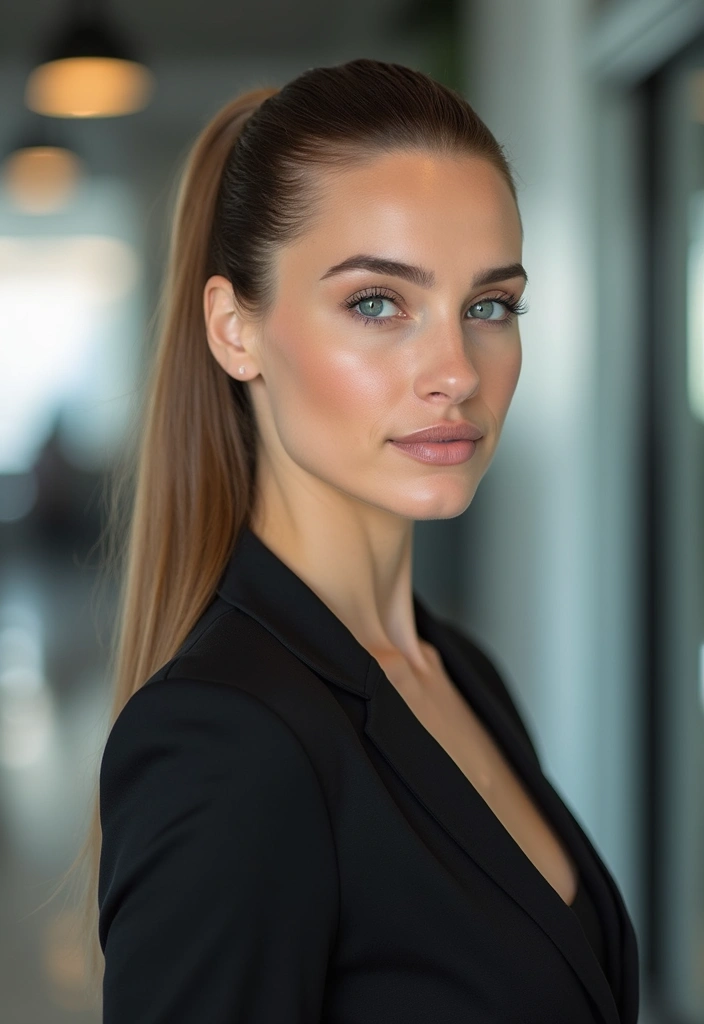 28 Ponytail Hairstyles That Go Beyond Basic - 21. The Sleek Ponytail with a Side Part