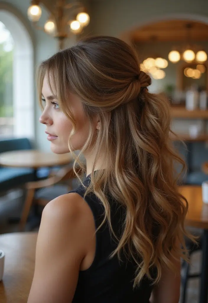 28 Ponytail Hairstyles That Go Beyond Basic - 9. The Half-Up Ponytail