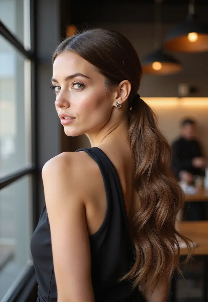28 Romantic Date Night Hairstyles You’ll Fall in Love With - 10. Sleek Low Ponytail