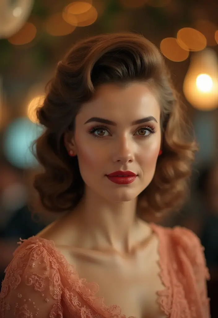 28 Romantic Date Night Hairstyles You’ll Fall in Love With - 16. Pin-Curled Retro Style