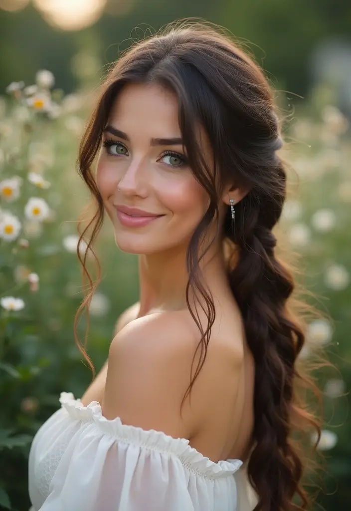 28 Romantic Date Night Hairstyles You’ll Fall in Love With - 17. Romantic Waterfall Braid