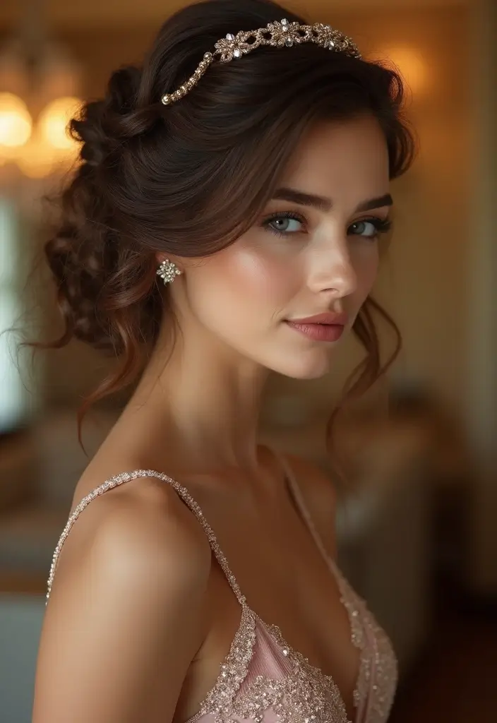 28 Romantic Date Night Hairstyles You’ll Fall in Love With - 28. Elegant Twisted Braid Crown
