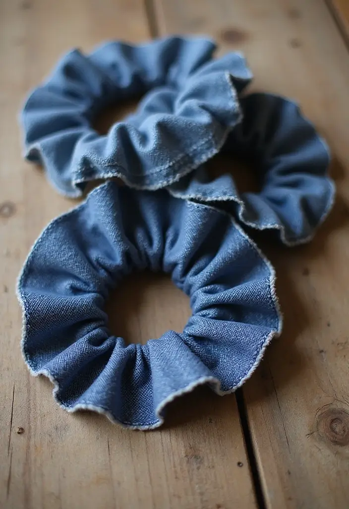 28 Trendy Hair Accessories That Complete Your Look - 18. Upcycled Denim Hair Accessories
