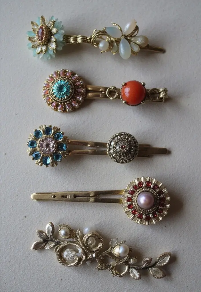 28 Trendy Hair Accessories That Complete Your Look - 24. Upcycled Jewelry Hair Accessories