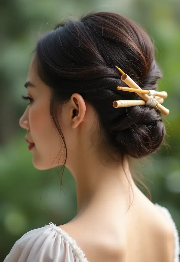 28 Trendy Hair Accessories That Complete Your Look - 27. Bamboo Hair Sticks