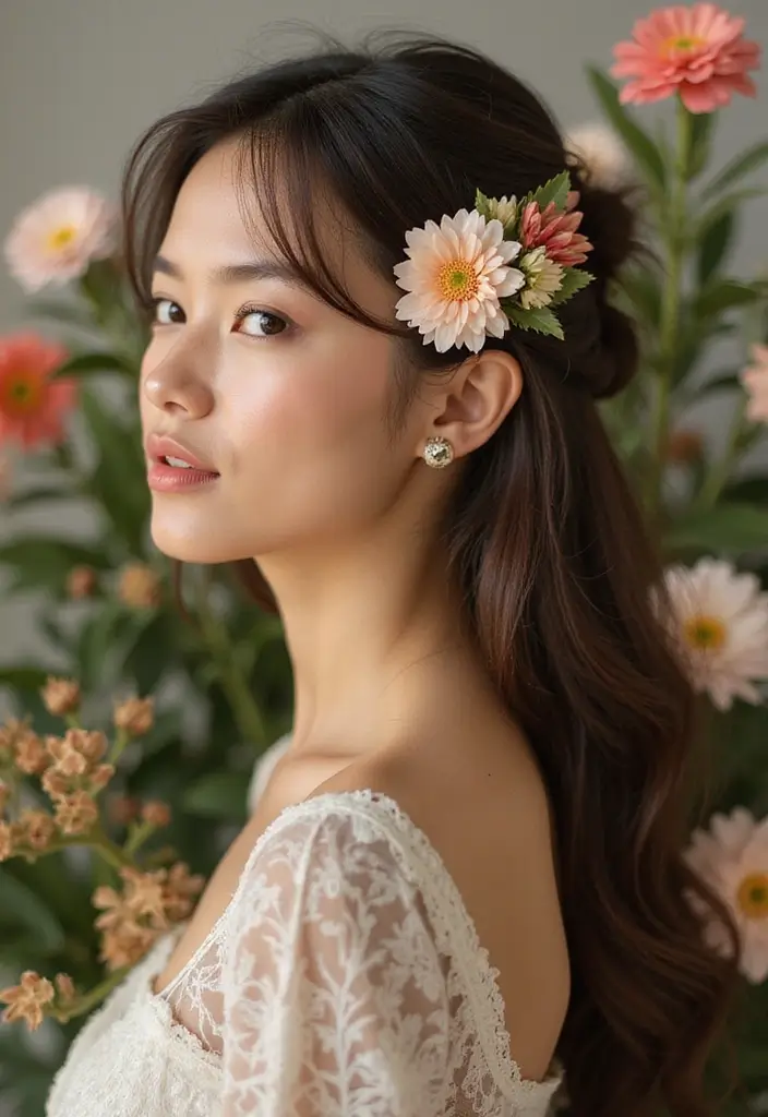 28 Trendy Hair Accessories That Complete Your Look - 5. Eco-Friendly Flower Hairpins