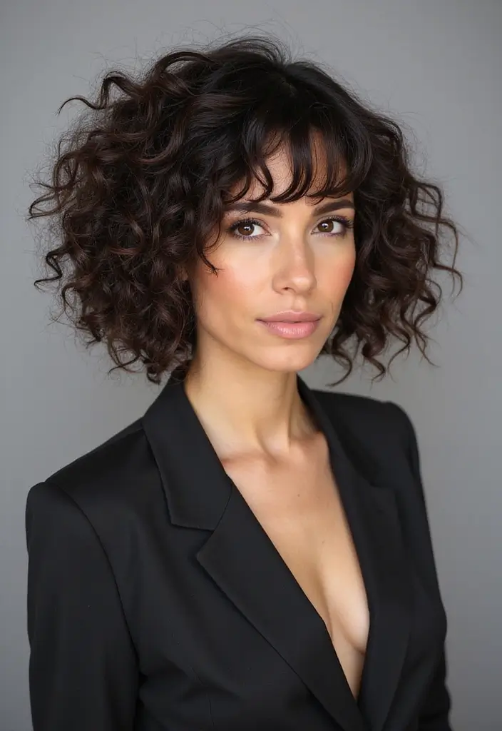 27 Bob Haircut Ideas That Flatter Every Face Shape - 15. Curly Bob with Asymmetrical Cut