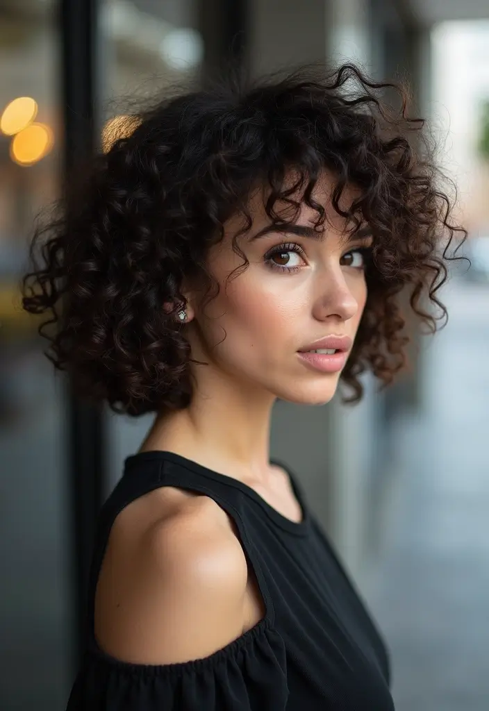 27 Bob Haircut Ideas That Flatter Every Face Shape - 16. Curly Bob with Low Fade