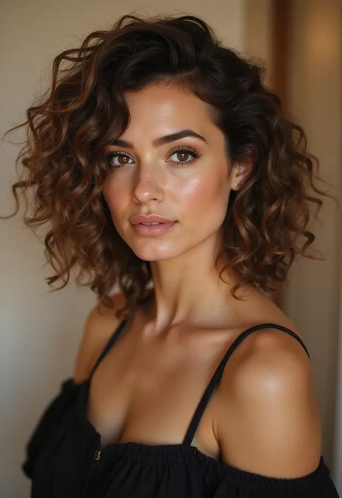 27 Bob Haircut Ideas That Flatter Every Face Shape - 17. Curly Bob with Balayage