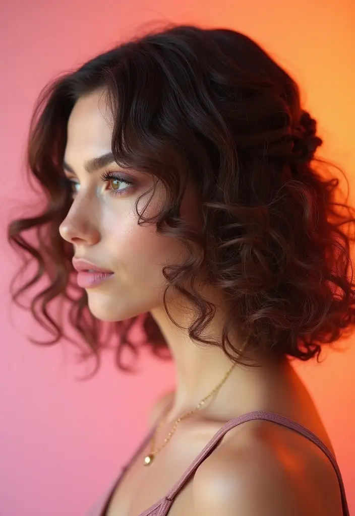 27 Bob Haircut Ideas That Flatter Every Face Shape - 23. Curly Bob with a Side Braid