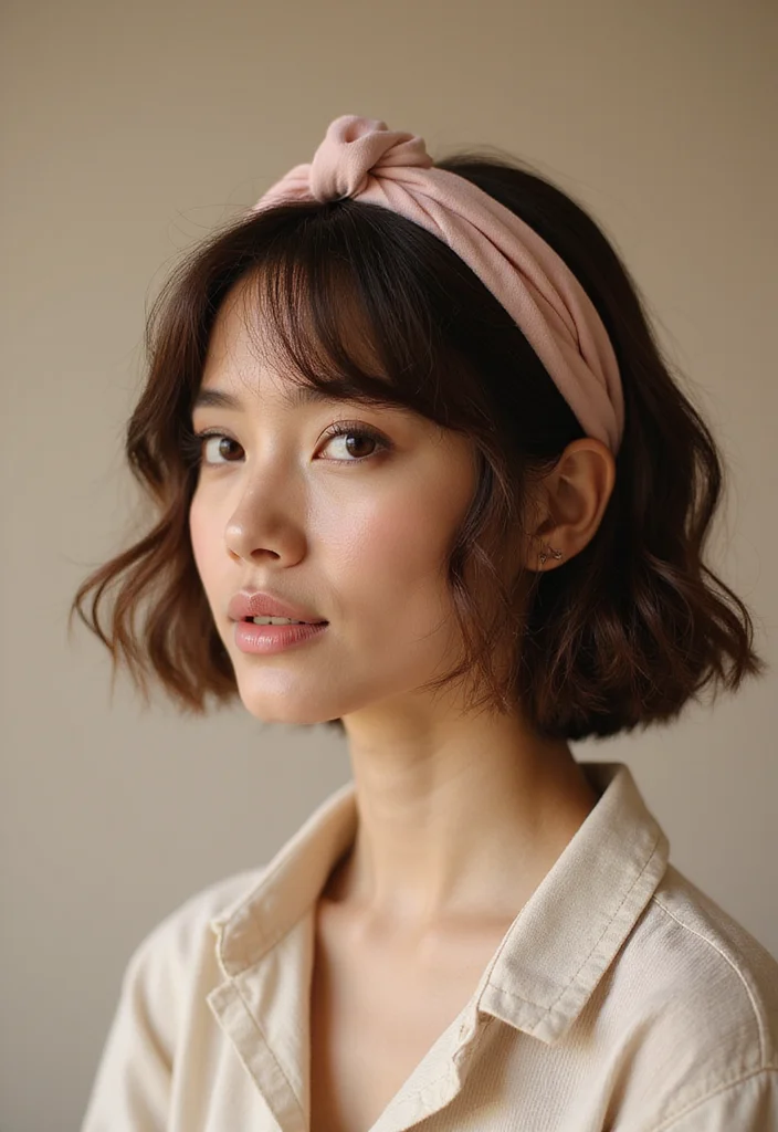 27 Bob Haircut Ideas That Flatter Every Face Shape - 25. Curly Bob with a Headband
