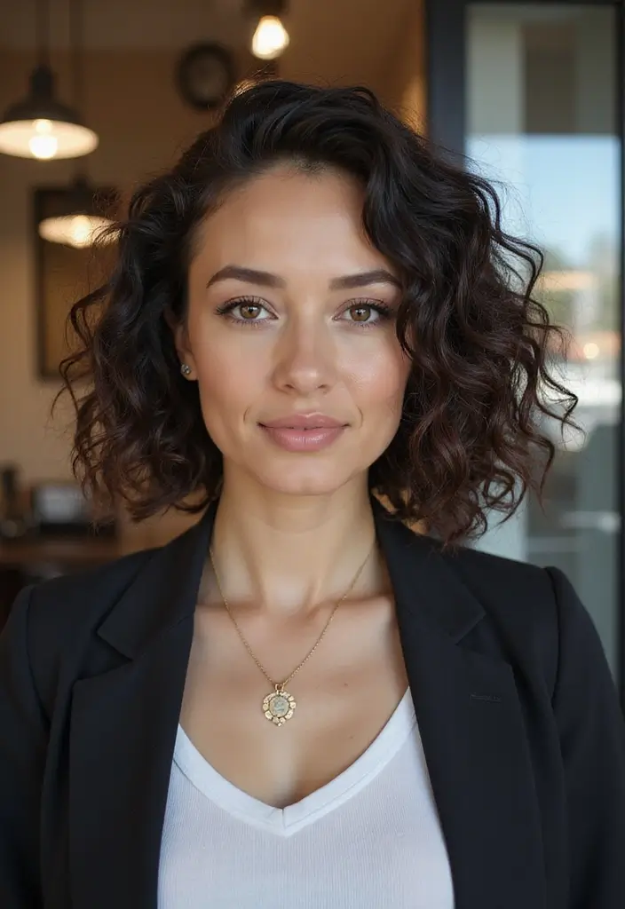 27 Bob Haircut Ideas That Flatter Every Face Shape - 27. Curly Bob with a Subtle Undercut