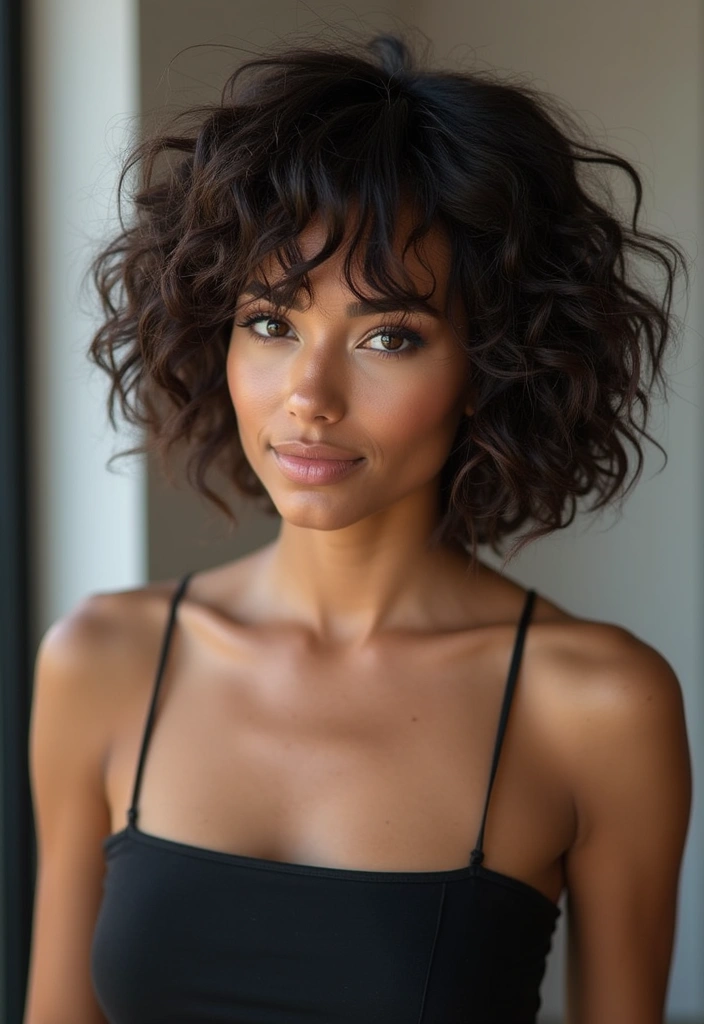 27 Bob Haircut Ideas That Flatter Every Face Shape - 4. Angled Curly Bob