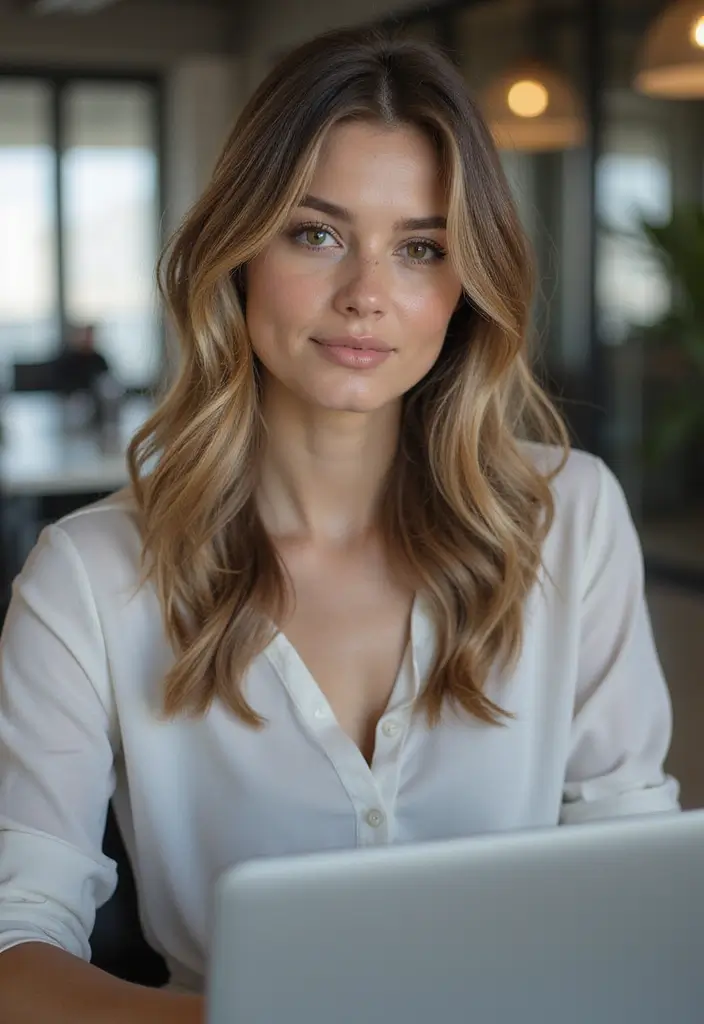 28 Hairstyles for Round Faces That Flatter Instantly - 2. Soft Waves with a Center Part