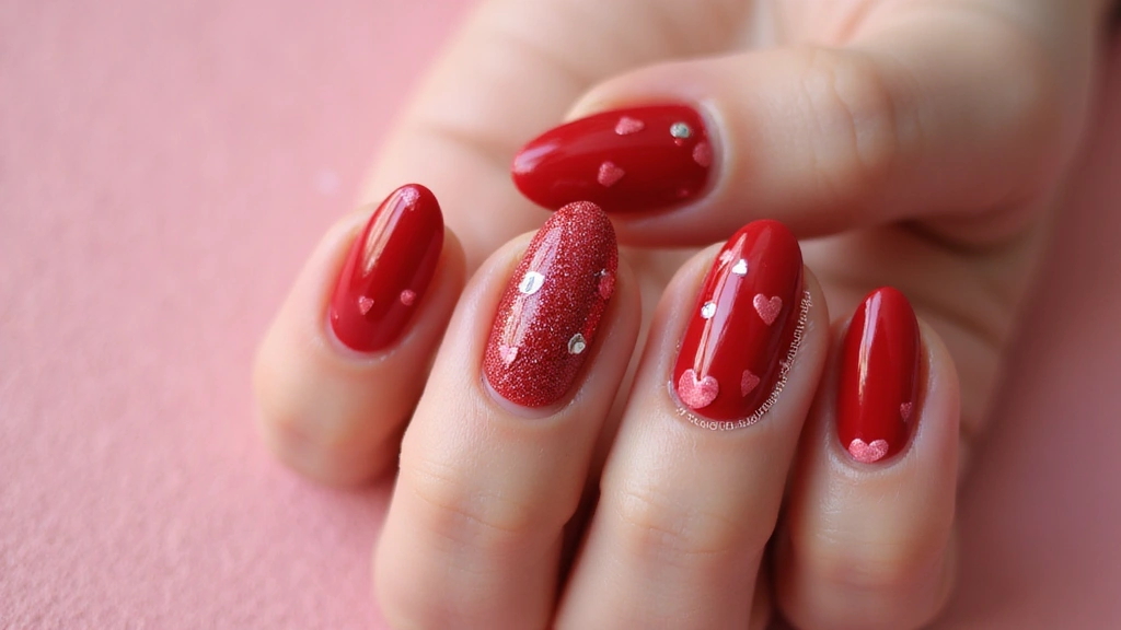 27 Valentine’s Day Nail Ideas with Hearts & Red Hues