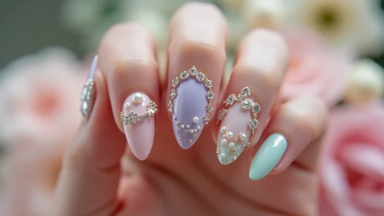 28 Wedding Nail Art with Pearls, Crystals & Delicate Details